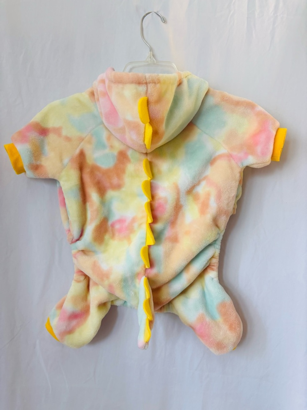 Pastel Tie Dye Dinosaur Dog Costume Fleece Hoodie